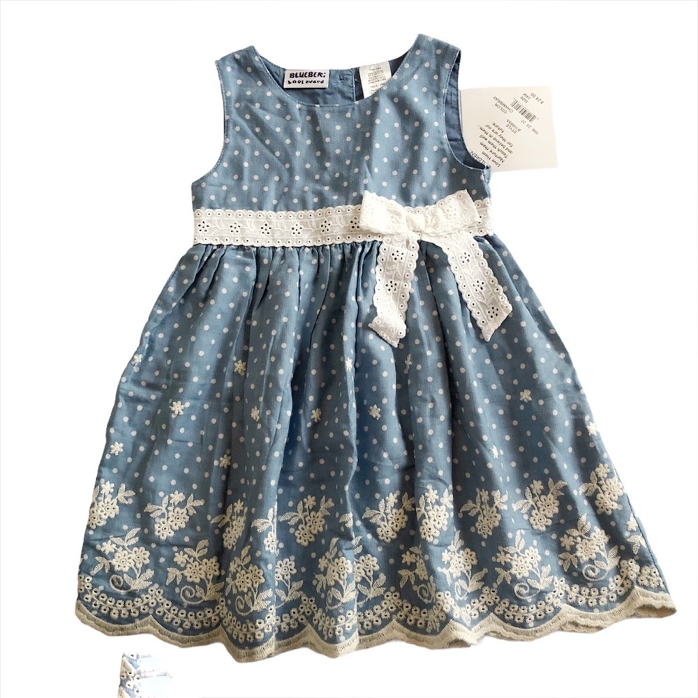 BLUEBERi baby embroydery  sleeveless dress‎ Sz 24M